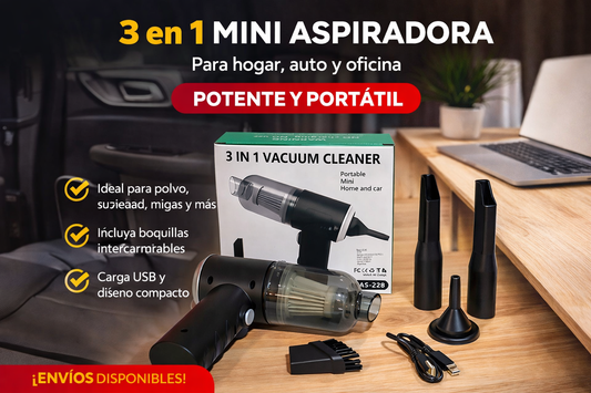 🔥 CleanPro 3-in-1 – Aspiradora Portátil para Auto y Hogar